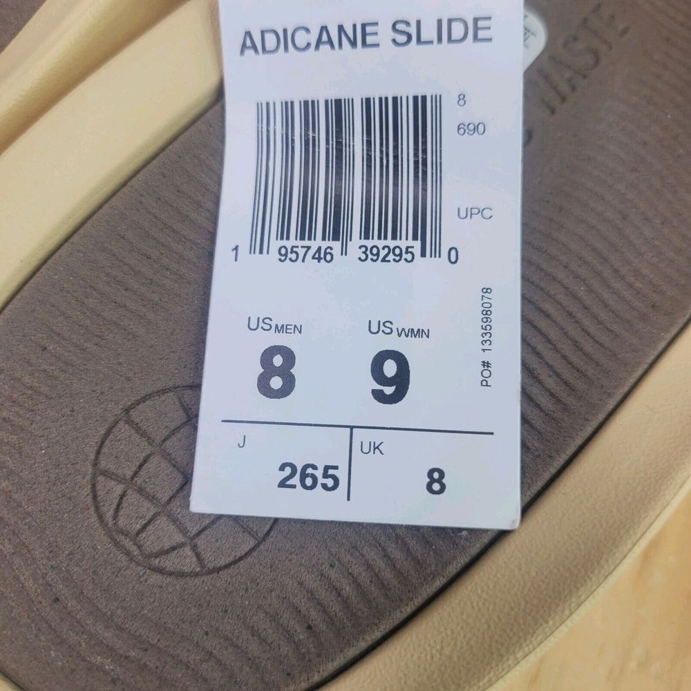 Adidas Unisex Adult Adicane Slide Sandal Size Mens‎ 8 Womens 9 New Sand Strata - Picture 6 of 6